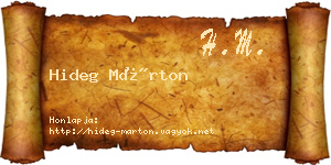 Hideg Márton névjegykártya
